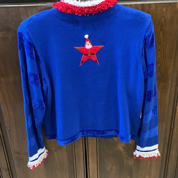 Vintage Jack B. Quick Patriotic Santa Christmas Sweater 🎄💙❤️ - Picture 2 of 6